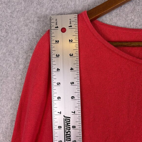 Talbots Sweater Women's Large Red Cashmere Blend Pullover Tie Cuff Preppy Casual - Picture 2 of 10